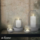 Deluxe Sonya Cement Candle Holder Home Decor w/ Glass