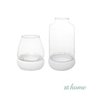 Deluxe Sonya Cement Candle Holder Home Decor w/ Glass