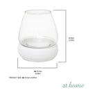 Deluxe Sonya Cement Candle Holder Home Decor w/ Glass