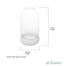 Deluxe Sonya Cement Candle Holder Home Decor w/ Glass