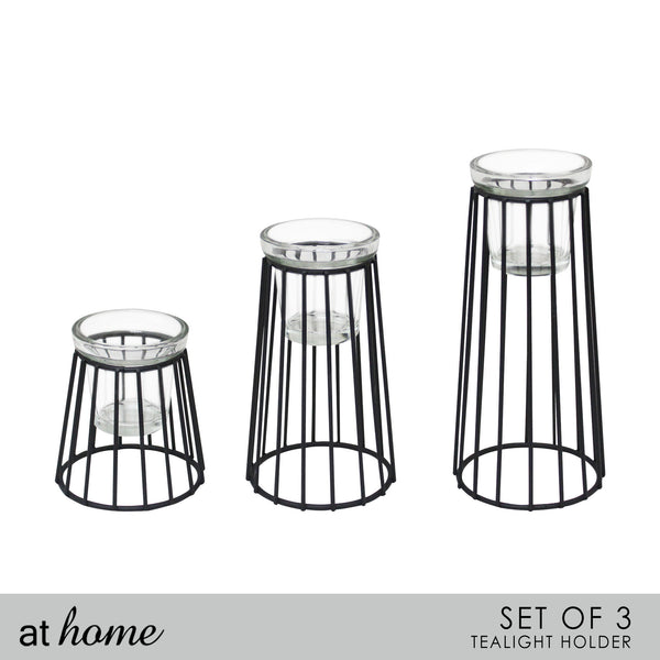 Deluxe Sloan Set of 3 Metal Candle Holder