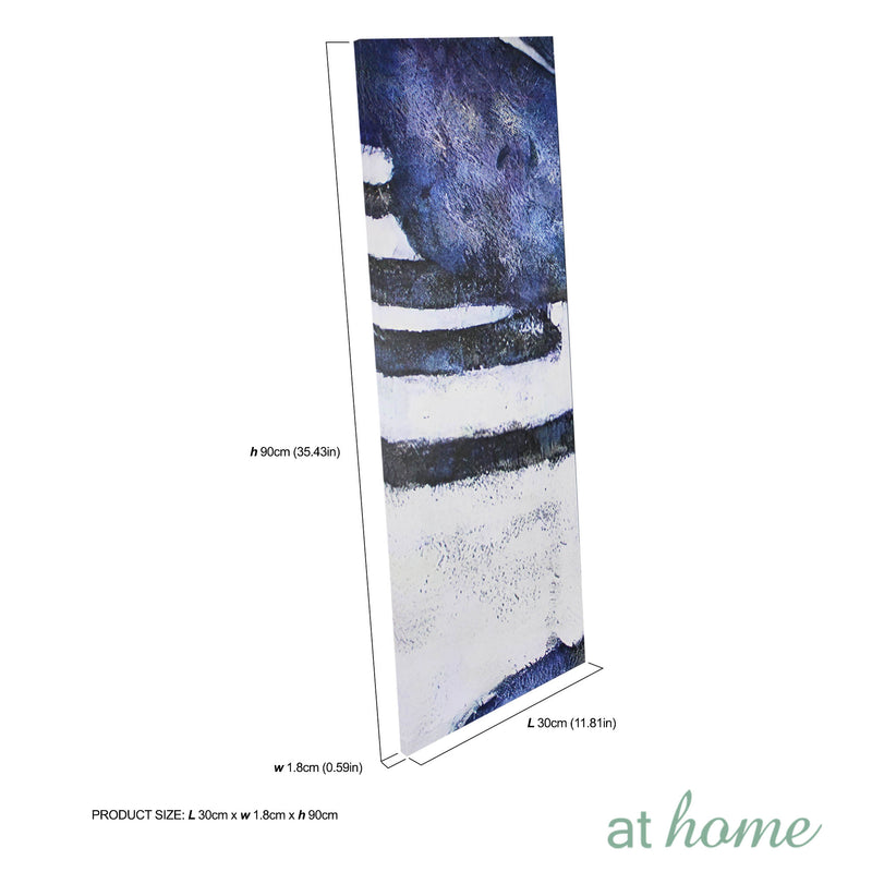 Set of 3 Sapphire Abstract Canvas Wall Art