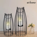 Deluxe Skyly Metal Candle Holder Home Decor w/ Glass