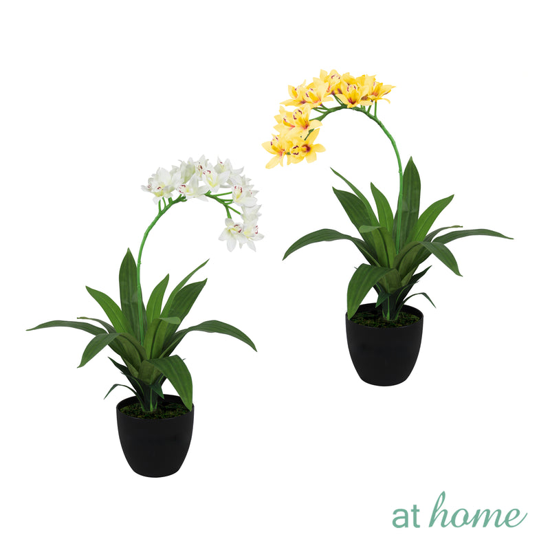 Curtis B Artificial Orchid Flower Potted Plant
