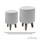 Yasmine Cement Decorative Planter w/ Wooden Stand