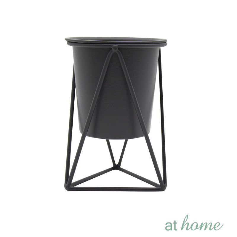 [SALE] Grace Metal Planter w/ Pot and Geometric Base