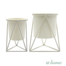 [SALE] Grace Metal Planter w/ Pot and Geometric Base