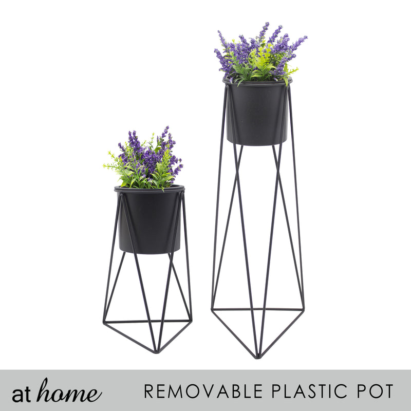 [SALE] Grace Tall Metal Planter w/ Stand and Pot