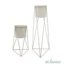 [SALE] Grace Tall Metal Planter w/ Stand and Pot