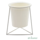 Succulent Metal Planter w/ Triangular Base and Pot