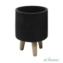 Ysabel Cement Decorative Planter w/ Wooden Stand