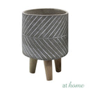 Ysabel Cement Decorative Planter w/ Wooden Stand