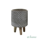 Ysabel Cement Decorative Planter w/ Wooden Stand