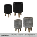 Ysabel Cement Decorative Planter w/ Wooden Stand