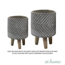 Ysabel Cement Decorative Planter w/ Wooden Stand