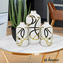 Deluxe Shine Ceramic Flower Vase w/ Gold Accent