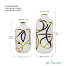 Deluxe Shine Ceramic Flower Vase w/ Gold Accent