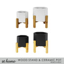 Yeisha Ceramic Decorative Planter w/ Wooden Stand