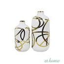 Deluxe Shine Ceramic Flower Vase w/ Gold Accent
