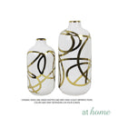 Deluxe Shine Ceramic Flower Vase w/ Gold Accent