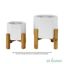 Yeisha Ceramic Decorative Planter w/ Wooden Stand