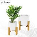 Yeisha Ceramic Decorative Planter w/ Wooden Stand