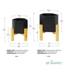 Yeisha Ceramic Decorative Planter w/ Wooden Stand