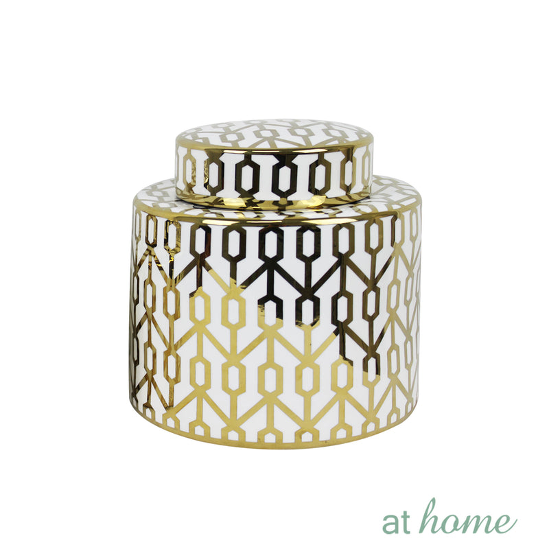 Deluxe Shin Ceramic Flower Vase w/ Gold Accent