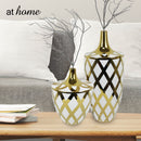 Deluxe Serge Ceramic Flower Vase w/ Gold Accent