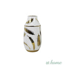 Deluxe Simone Ceramic Flower Vase w/ Gold Accent
