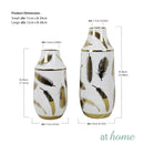 Deluxe Simone Ceramic Flower Vase w/ Gold Accent