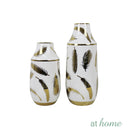 Deluxe Simone Ceramic Flower Vase w/ Gold Accent