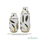 Deluxe Simone Ceramic Flower Vase w/ Gold Accent
