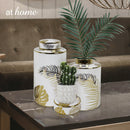 Deluxe Solen Ceramic Flower Vase w/ Gold Accent