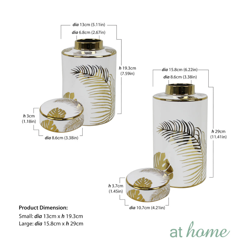 Deluxe Solen Ceramic Flower Vase w/ Gold Accent