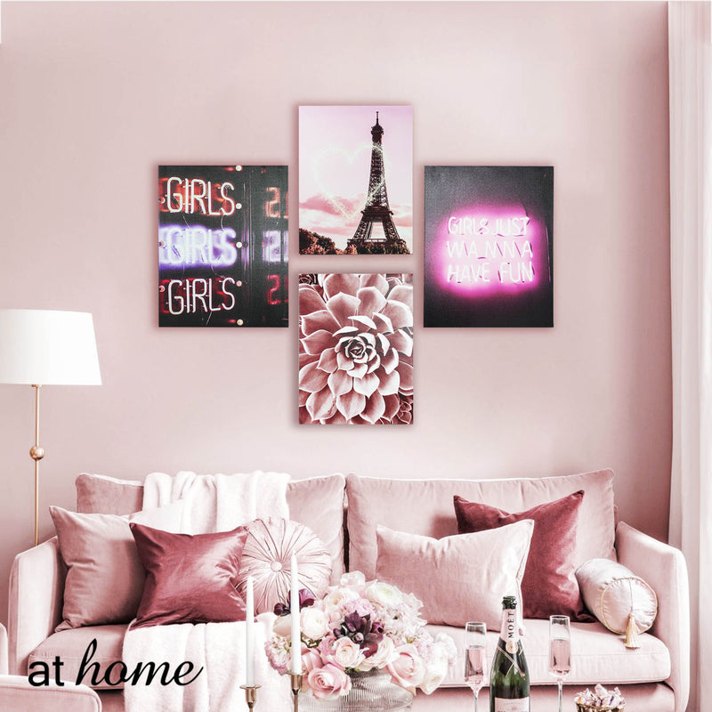 Set of 2 Night in Paris Canvas Wall Art