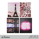 Set of 2 Night in Paris Canvas Wall Art