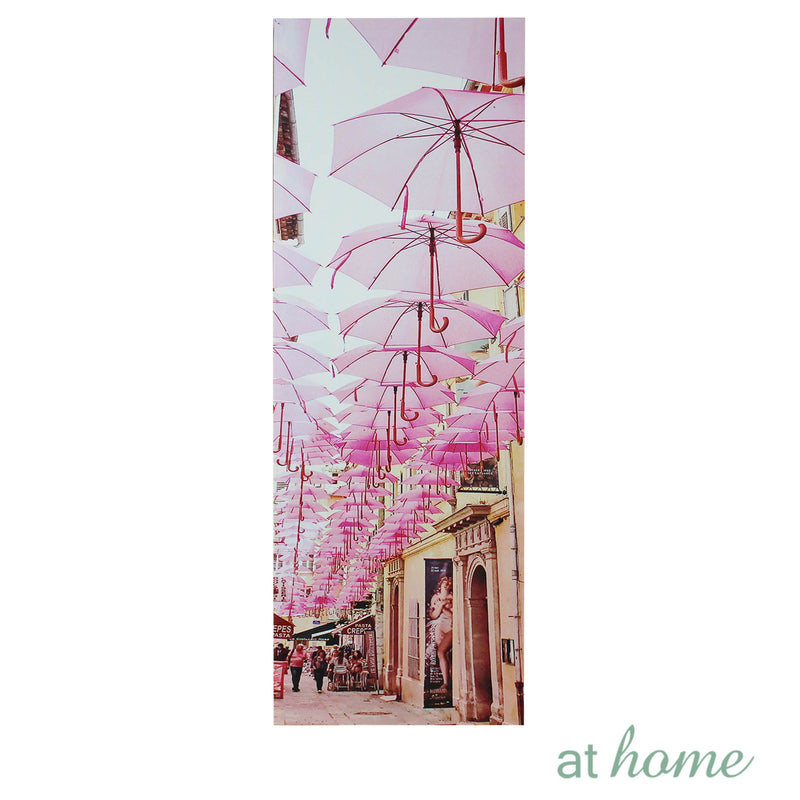 Set of 3 Pink Umbrellas Canvas Wall Art