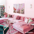 Set of 3 Pink Umbrellas Canvas Wall Art