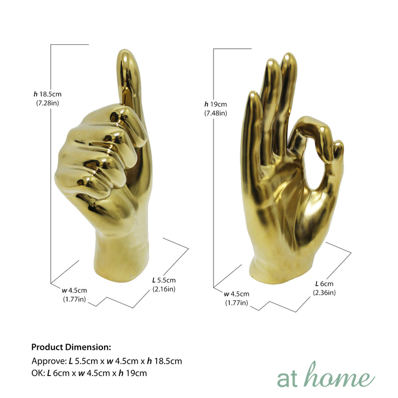 Deluxe Hand Signs Ceramic Tabletop Decor
