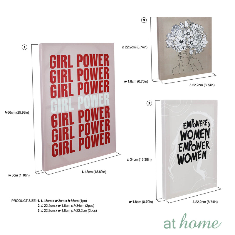 Set of 5 Girl Power Canvas Frame Set