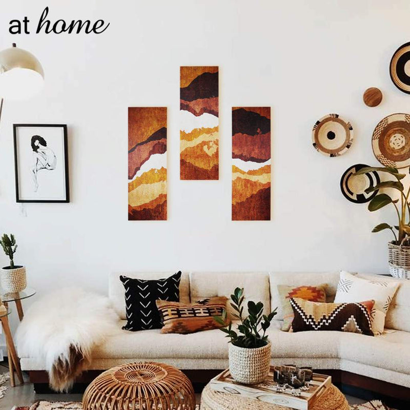Set of 3 Sunshine Peaks Canvas Wall Art