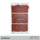 Set of 3 Caramel Abstract Canvas Wall Art