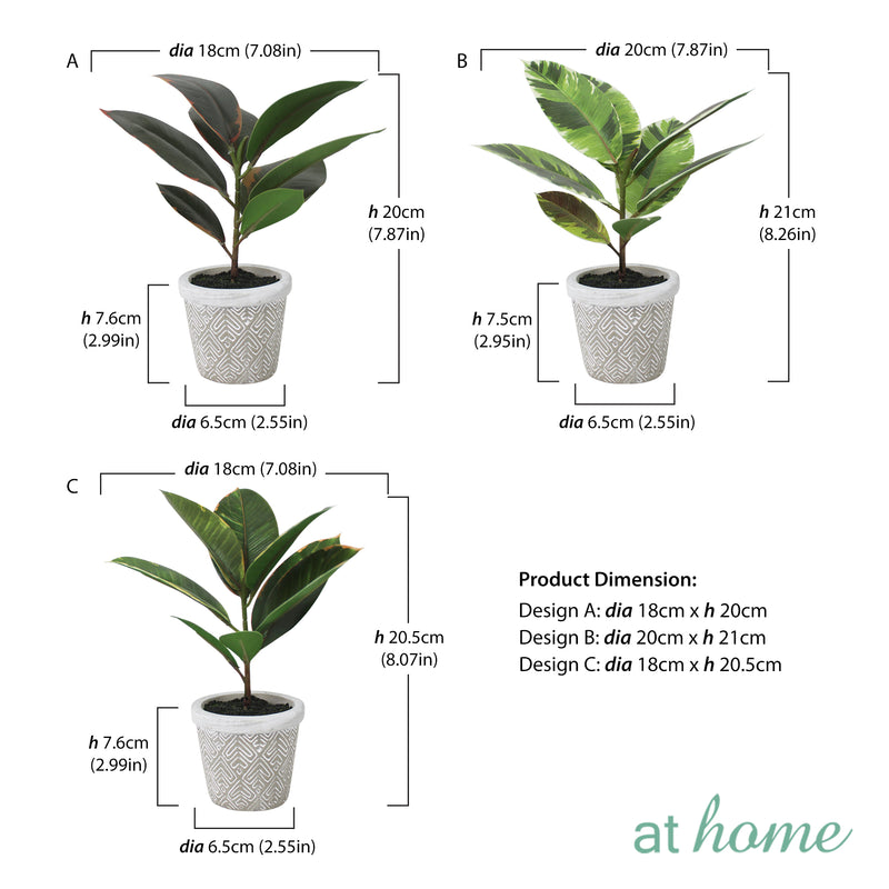 Cael Artificial Rubber Tree Potted Plant