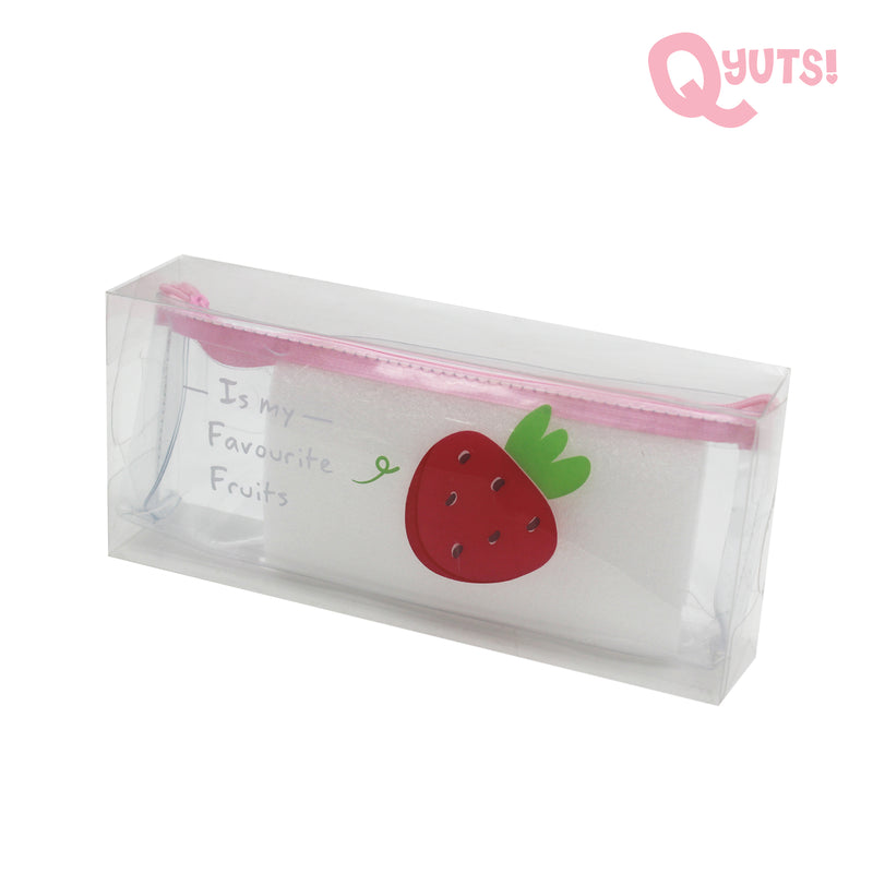 Transparent Pencil Pouch 7.6” [RANDOM DESIGN] Fruity Design w/ Zipper