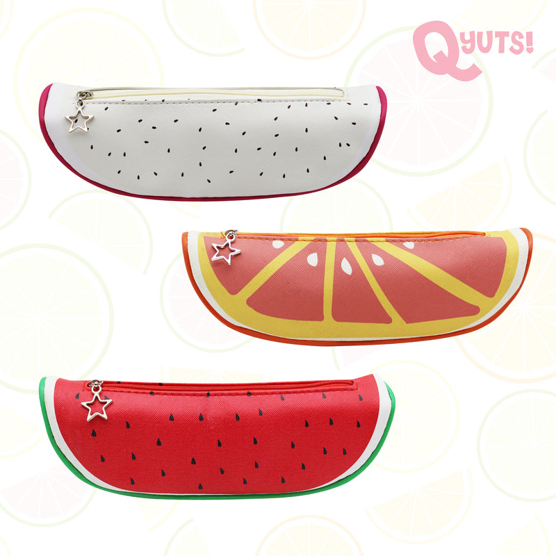 Pencil Pouch 8.8” Sliced Fruit Design w/ Zipper