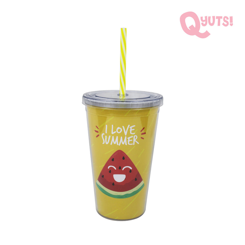 I Love Summer Tumbler 15oz With Cover and Straw