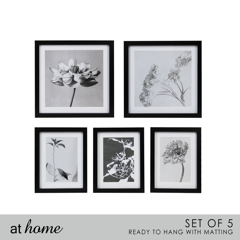 Flower Portrait Wall Frame Set of 5