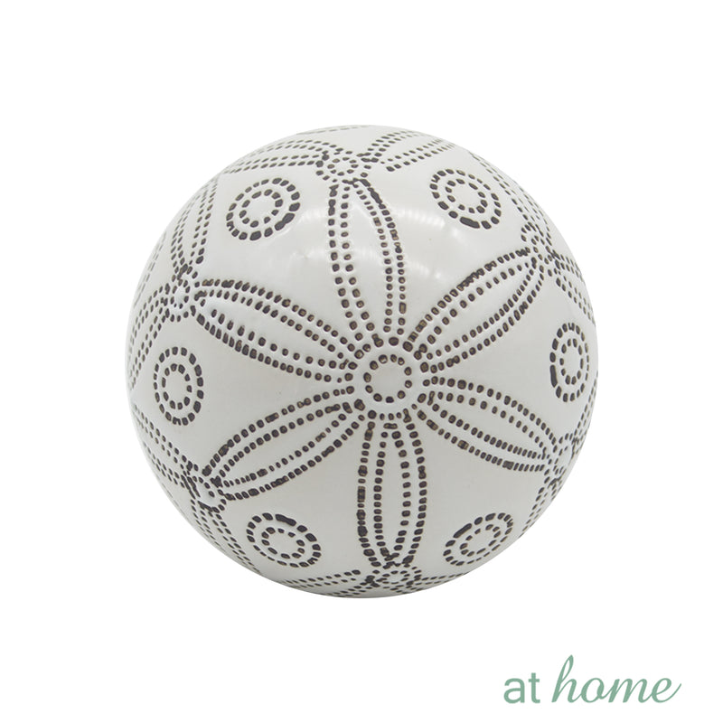 Ceramic Sphere Floral Design Decor Ball - Sunstreet