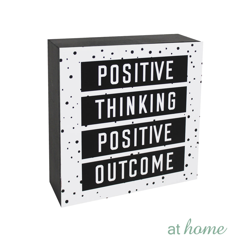 Stay Positive Wood Block Statements Tabletop